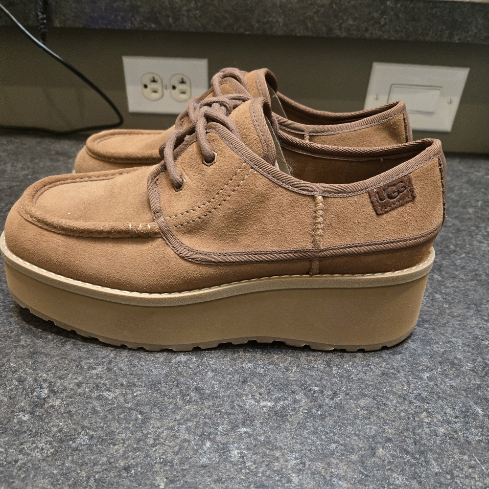 UGG Women's Brown Suede Platform Shoes